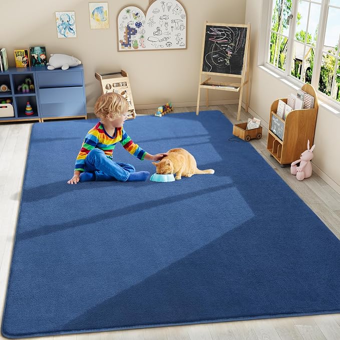 Amearea Large Modern Area Rugs for Bedroom Living Room, 5x8 Feet Blue Thickened - Image 9