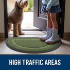 OLANLY Half Circle Door Mat Indoor Outdoor Entrance Welcome, Waterproof - Image 6