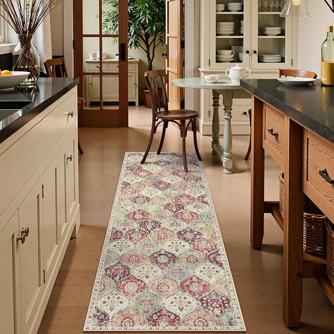 Lahome Moroccan Trellis Hallway Rug, 2x5 Washable Runner Rug Non Slip Kitchen - Image 3