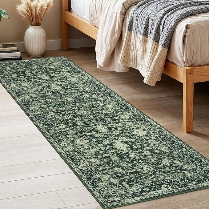 KILOCOCO Hallway Runner 2x6 Rug Runner Printed Vintage Floral Washable Kitchen - Image 4