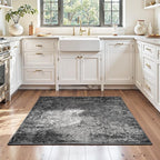 Entryway Rug 3x4 Black Bedroom Area Rug Washable Non Slip Abstract Boho Rugs by OmpaaHomeDecor