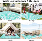 Smiry Waterproof Outdoor Rug 6x9 ft, Reversible Plastic Straw Patio Camping Rugs - Image 8
