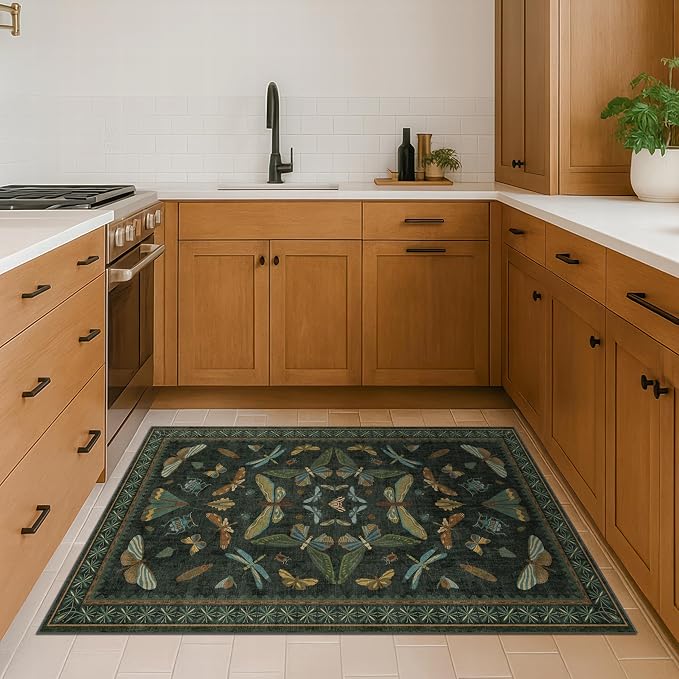 Green and Black Entryway Rug - Image 3