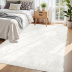 6x9 Area Rug for Living Room:Ultra Soft Fluffy Shag White Rugs, Large Fuzzy - Image 2