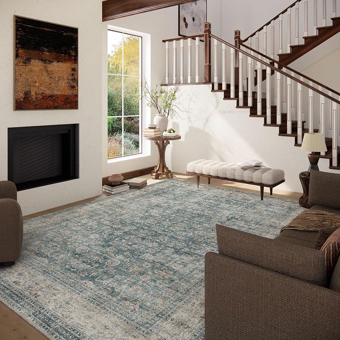 Machine Washable Living Room Rug: 8x10 Area Rugs - Image 2