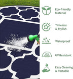 GENIMO 10 ' Round Outdoor Rug for Patio, Waterproof Indoor Outdoor Plastic - Image 6