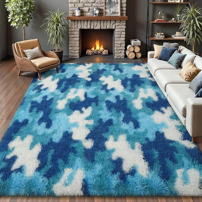 AROGAN Soft Fuzzy Kids Rugs for Girls Room Playroom 8x10 Feet, Fluffy Cute - Image 8