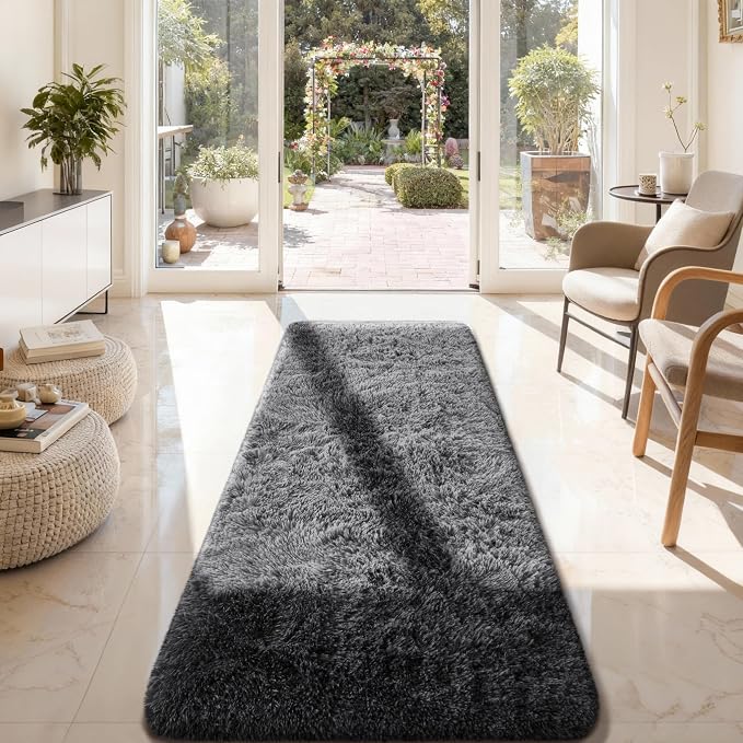 Ophanie Runner Rug for Hallway, 2x7 Washable Non-Slip Fluffy Soft Bedside Rugs - Image 2