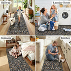 HEBE Washable Hallway Runner Rug 2'x 8' Non Slip Kitchen Rugs Runner, Low Pile - Image 6