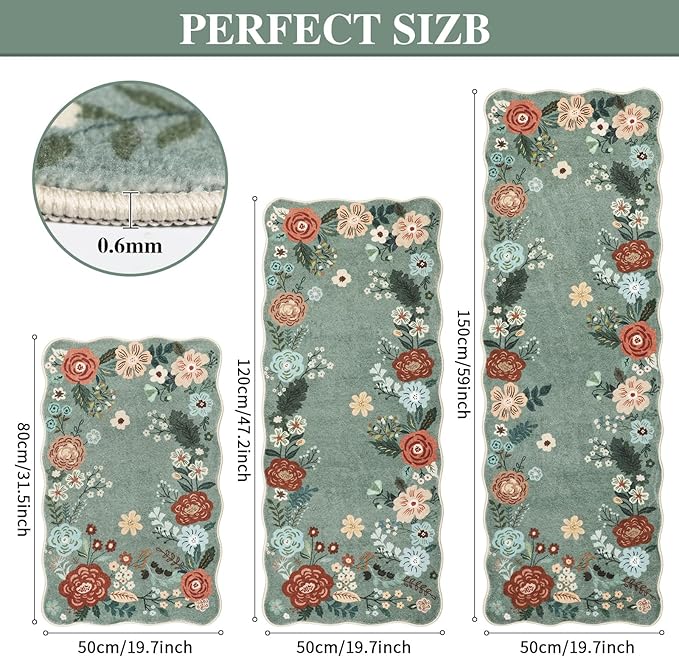 Homcomoda Floral Kitchen Rugs Mats - Image 3
