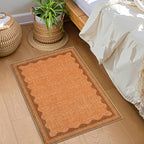GarveeHome Scalloped Orange Door Mat Indoor Rugs - Image 2