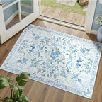 DCX floralbow-bluek Area Rugs3x5 by DCXWashableRug
