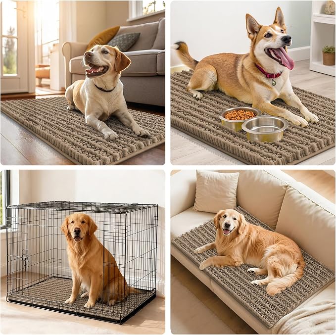 Smiry Dog Door Mat for Muddy Paws 47x24, Absorbent Dirt Trapper, Non-Slip - Image 7