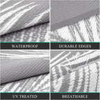 Pauwer Outdoor Rug, Leaf Grey, Reversible, Waterproof, Polypropylene, - Image 4