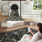 DCX 4x6 Washable Insect Rug, Vintage Gothic Black Rug - Image 5
