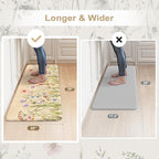 KIMODE Kitchen Mats for Floor Anti Fatigue, Boho Flower Kitchen Rug, Cushioned - Image 2