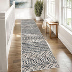 KUTA Boho Runners for Hallways 2x8 Light Brown Black Moroccan Washable Runner - Image 4
