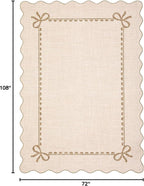 GarveeHome Scalloped Bow Rug for Living Room, Solid Beige Rug for Dorm - Image 2