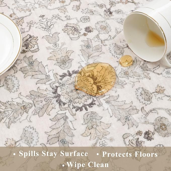 5x5 Square Washable Rug for Living Room: Non Slip Indoor Entryway Foot Carpet - Image 6