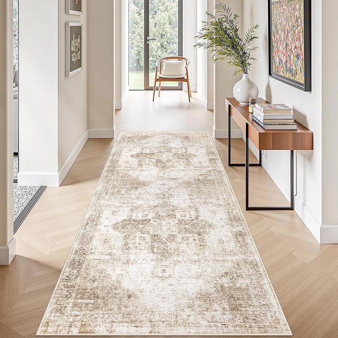 Runner Rug 2x6 Washable Rug, Vintage Boho Medallion Hallway Runner Non-Slip by VECARF