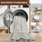 6x9 Area Rugs for Living Room:Beige Washable Vintage Medallion Carpet Non-Slip - Image 7