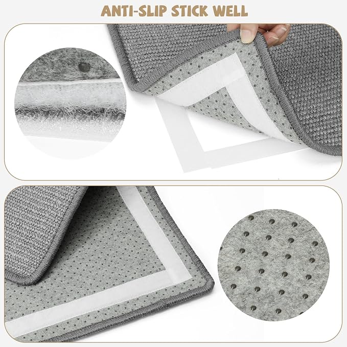 Graciadeco Gray Cat Scratching Mat Sisal, 2 Packs Sisal Fabric Large Cat - Image 3