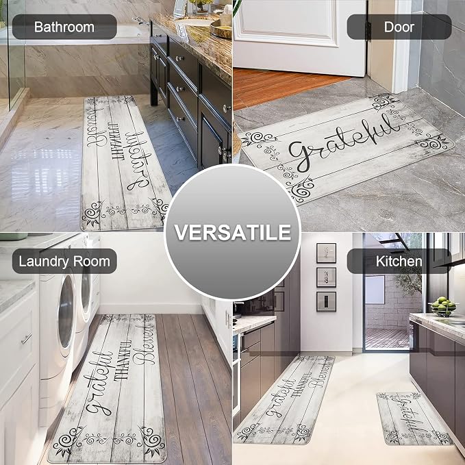 HEBE Anti Fatigue Kitchen Mat Set of 2 Non Slip Cushioned Kitchen Mats - Image 6