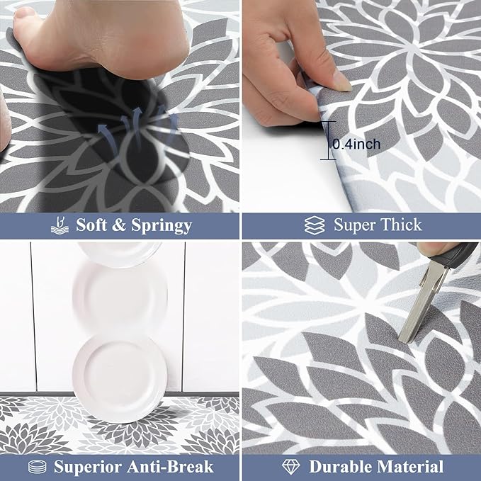 HEBE Anti Fatigue Kitchen Rugs Sets of 2, Non Slip Kitchen Mats - Image 3