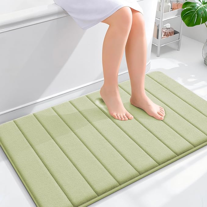 OLANLY Memory Foam Bath Mat 40x24, Super Soft Absorbent Bathroom Rugs, Quick Dry by OLANLY