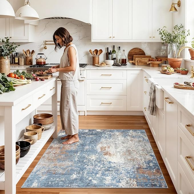 5x5 Square Rug for Living Room Machine Washable Non-Slip Area Rug for Kitchen - Image 3