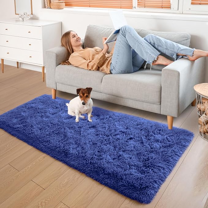 YJ.GWL Fluffy Runner Rugs for Bedroom Living Room Soft Shag Rug 2x6 Feet - Image 6