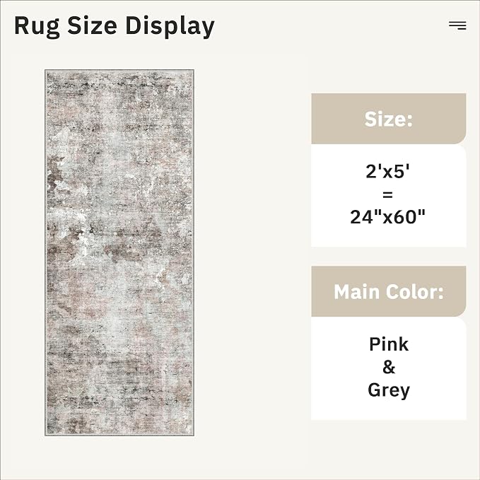 Soalmost Runner Rug 2x5 Washable Non-Slip Kitchen Runner Rugs - Image 5