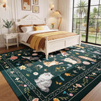 Unirea 6x9 Black Cat Area Rug for Living Room, Large Soft Washable Kids Rug - Image 3