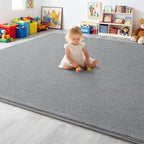 7x10 Feet Grey Area Rugs for Bedroom, Indoor Washable Memory Foam Rug for - Image 7