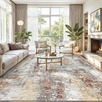Toneed Abstract Area Rug Modern Washable Rug Soft Non Slip Rug Low Pile - Image 4