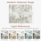 Area Rugs 9x12 Living Room, Large Soft Washable Abstract Neutral Bedroom Rug - Image 2
