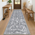 KILOCOCO Hallway Runner 2.6x8 Rug Runner Printed Vintage Floral Washable by Kilococo