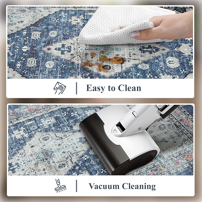 Collive Boho Kitchen Rugs Set of 2 Non Skid Kitchen Mats - Image 5