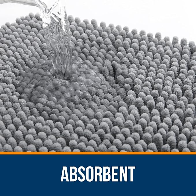 OLANLY Large Bathroom Rugs 59x35, Extra Soft Absorbent Chenille Bath Rugs - Image 4