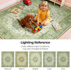 CAPALOCA Machine Washable Rugs Nursery Rug Cute Girl Non Slip Low Pile Water - Image 7
