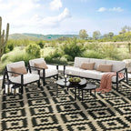 SAND MINE Reversible Mats, Plastic Straw Rug, Modern Area Rug, Large Floor Mat - Image 6