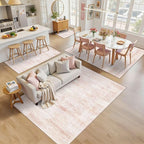 Latte&Fog 6x9 Washable Area Rugs, Vintage Large Pink Rugs - Image 5