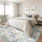 5x8 Area Rug Washable Rugs: Large Abstract Modern Soft Stain Resistant Indoor - Image 4