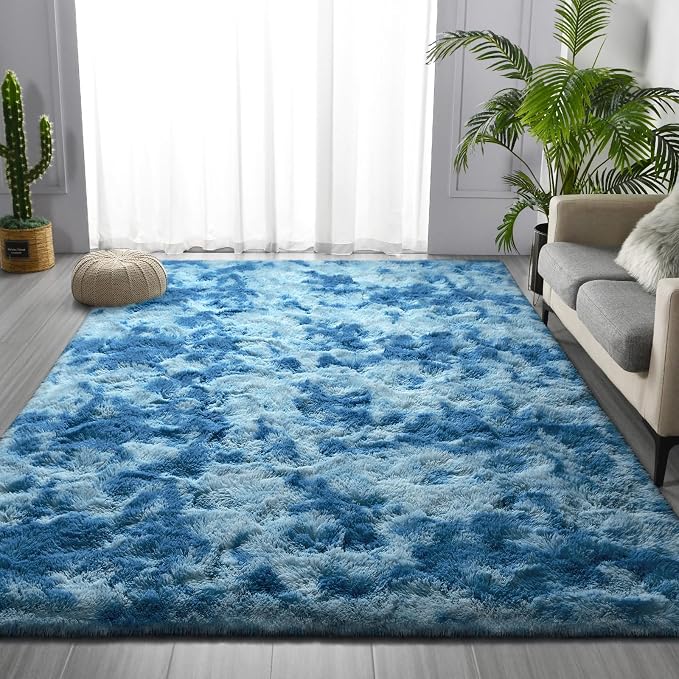 Deerhoo Large Shag Area Rugs 5 x 8, Tie-Dyed Plush Fuzzy Rugs - Image 2