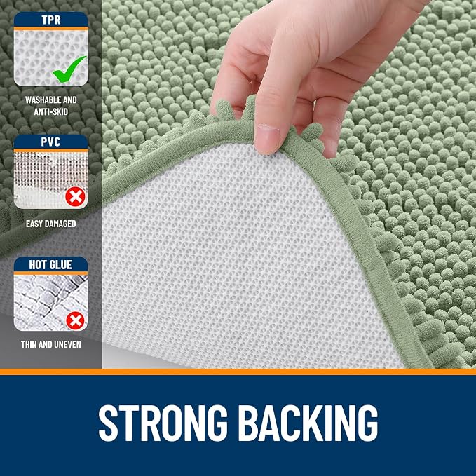 OLANLY Toilet Rugs U-Shaped 24x20, Extra Soft Absorbent Chenille Contour - Image 6