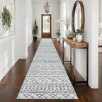 KUTA Long Hallway Runner Rug 2.6x16 Non-Slip Washable, Moroccan Vintage Beige by KUTA