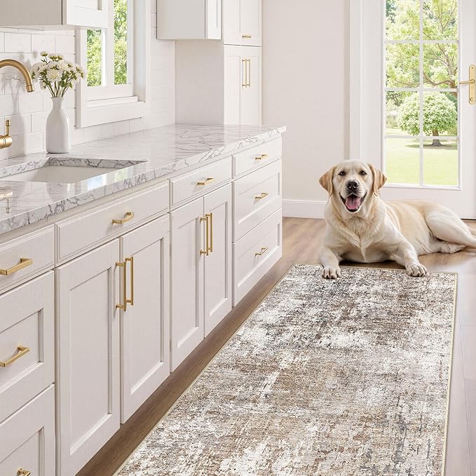 UERMEI 3x8 Washable Runner Rug for Hallway, Non Slip Low Pile Kitchen Carpet - Image 9