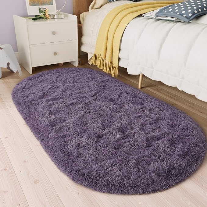 LOCHAS Bedroom Rug 2.6' x 5.3', Soft Oval Throw Rugs Carpet - Image 7