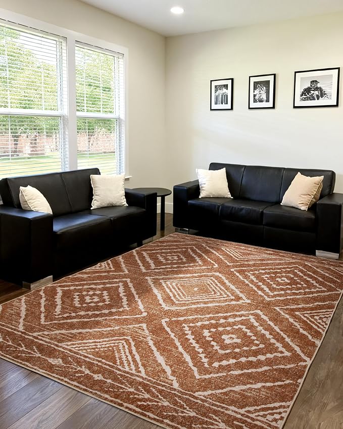 BESTSWEETIE Area Rug 6x9 Rug Machine Washable Non-Slip Low Pile Print Pattern by BESTSWEETIE