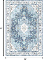 SERISSA Area Rug 3x5 Boho Blue Rugs - Image 2